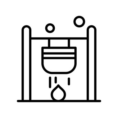 Modern b 'nin vektör illüstrasyonu simge vinçten yoksun