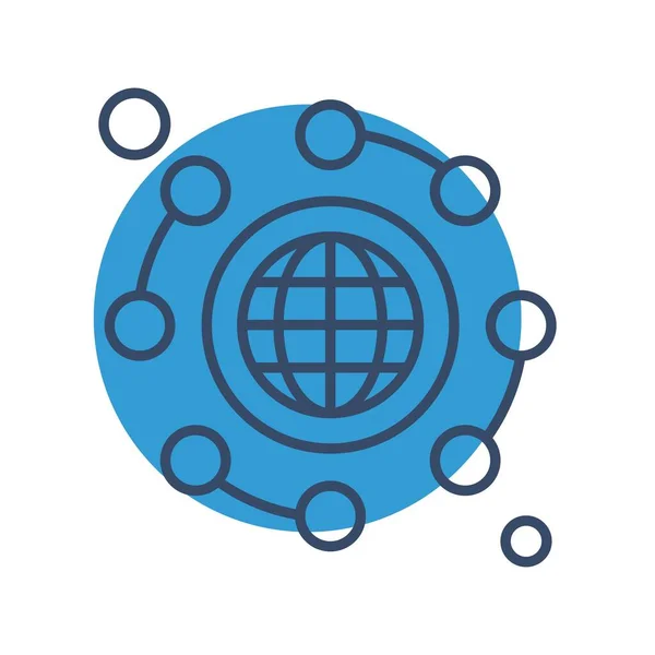 Global Network Icon Vector Illustration — 스톡 벡터