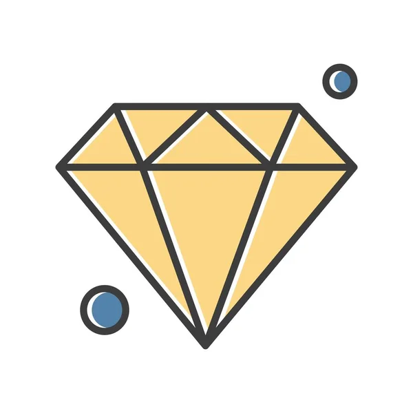 Diamant Symbol Flachen Stil Isoliert Auf Weißem Hintergrund Schmucksymbol — Stockvektor