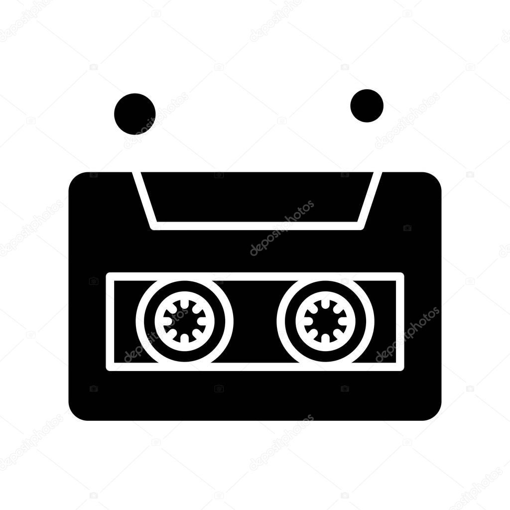 cassette tape icon. simple illustration of audio music vector icons for web