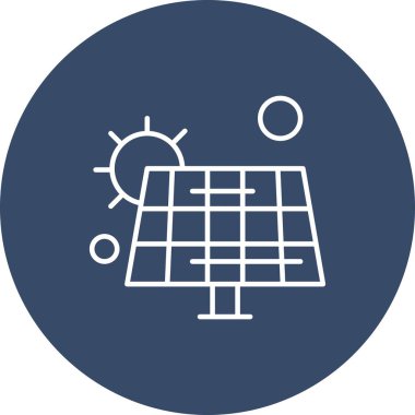 Güneş enerjisi ikonu. vektör illüstrasyonu