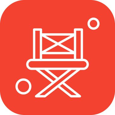 Sinema ve sandalye çizgisi vektör simgesi.