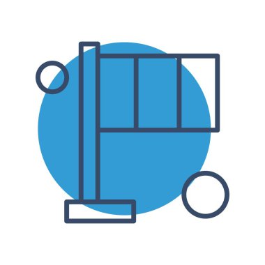 Bir bisikletin mavi ve beyaz ikonunun vektör çizimi