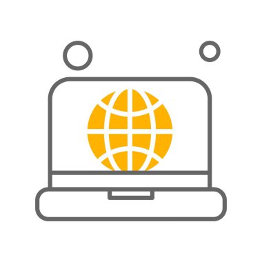 bilgisayar ağı simgesi, vektör illüstrasyonu