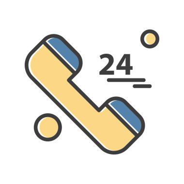 Vektör 24 saat uyarısı Ico, vektör illüstrasyonu