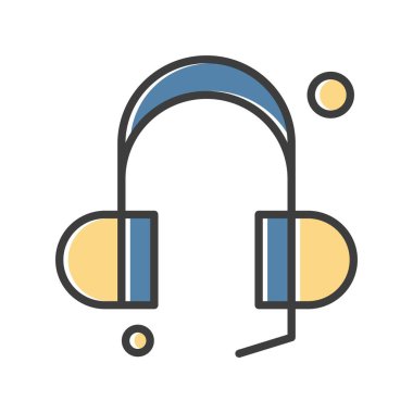  Kulaklık Simgesi vektör çizimi 