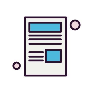 Vektör haber gazetesi Ico, vektör illüstrasyonu