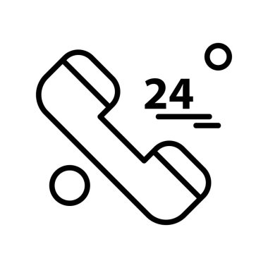 Vektör 24 saat uyarısı Ico, vektör illüstrasyonu