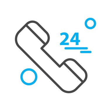 Vektör 24 saat uyarısı Ico, vektör illüstrasyonu