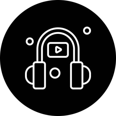 Vektör kulaklık Ico, vektör illüstrasyonu