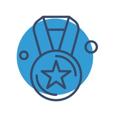  ödül düz simgesi, vektör illüstrasyonu