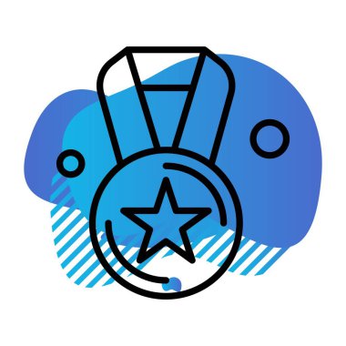  ödül düz simgesi, vektör illüstrasyonu