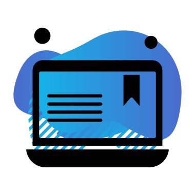 dizüstü bilgisayar simgesi, vektör illüstrasyonu