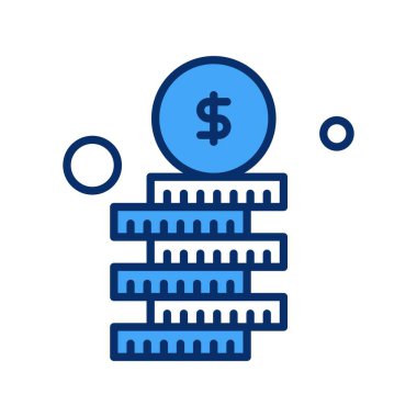 Vektör Madeni Para Ico, Vektör İllüstrasyonu