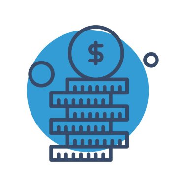 Vektör Madeni Para Ico, Vektör İllüstrasyonu