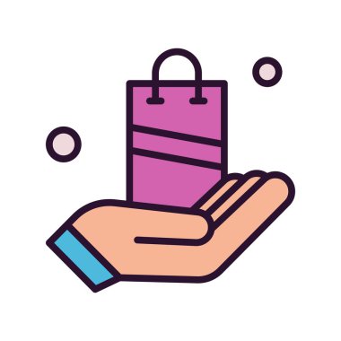 Vektör alışveriş çantası Ico, Vektör İllüstrasyonu