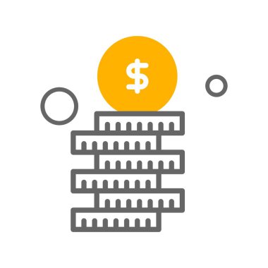 Vektör Madeni Para Ico, Vektör İllüstrasyonu