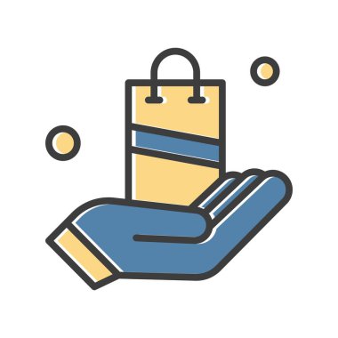 Vektör alışveriş çantası Ico, Vektör İllüstrasyonu