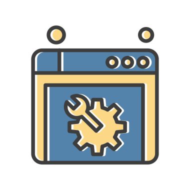 Web sitesi simgesi, vektör illüstrasyonu, İnternet konsepti  