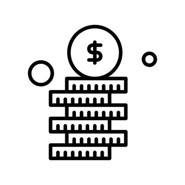 Vektör Madeni Para Ico, Vektör İllüstrasyonu