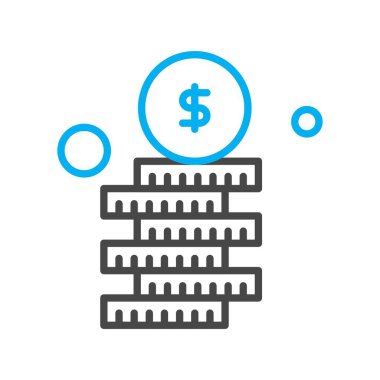 Vektör Madeni Para Ico, Vektör İllüstrasyonu