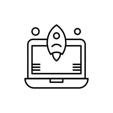 dizüstü bilgisayar simgesi, vektör illüstrasyonu