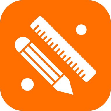  kalem ve cetvel simgesi çizimi 