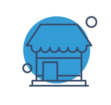 Vektör dükkanı Ico, vektör illüstrasyonu