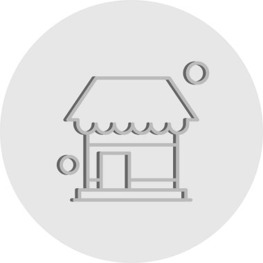 Vektör dükkanı Ico, vektör illüstrasyonu