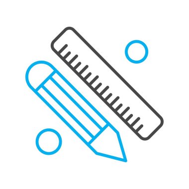  kalem ve cetvel simgesi çizimi 