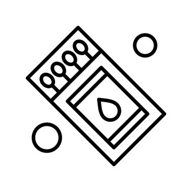 Vektör kibrit kutusu Ico, vektör illüstrasyonu