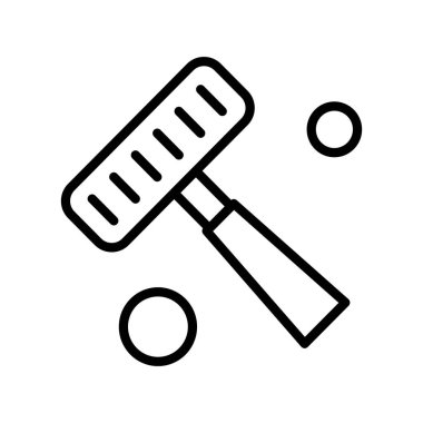 Vektör bahçesi tırmık simgesi, vektör illüstrasyonu