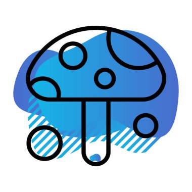  Vektör mantar Ico, vektör illüstrasyonu