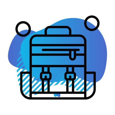  Vektör sırt çantası Ico, vektör illüstrasyonu