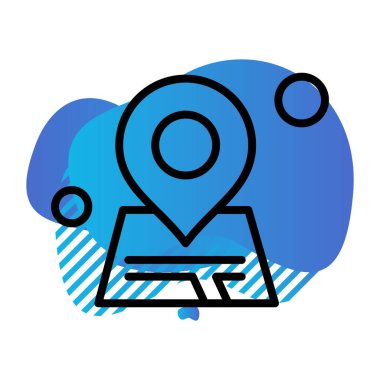konum web simgesi, vektör illüstrasyonu