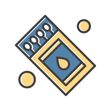 Vektör kibrit kutusu Ico, vektör illüstrasyonu