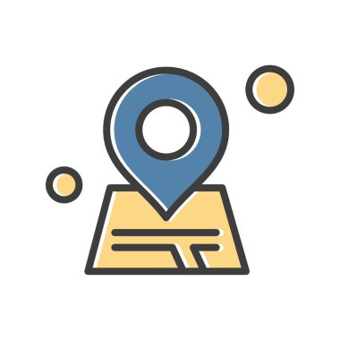 konum web simgesi, vektör illüstrasyonu