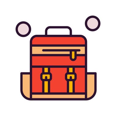  Vektör sırt çantası Ico, vektör illüstrasyonu