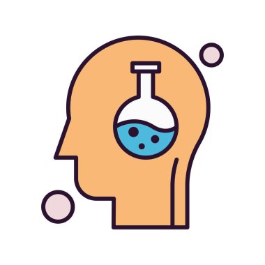  Test tübü simgesi, vektör illüstrasyonu