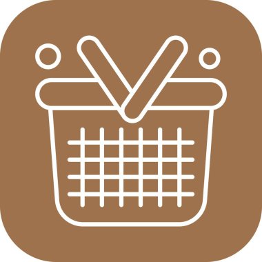  Vektör Sepeti Simgesi, basit web illüstrasyonu 
