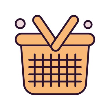  Vektör Sepeti Simgesi, basit web illüstrasyonu 