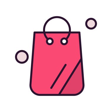 Vektör Torbası Simgesi, basit web illüstrasyonu 