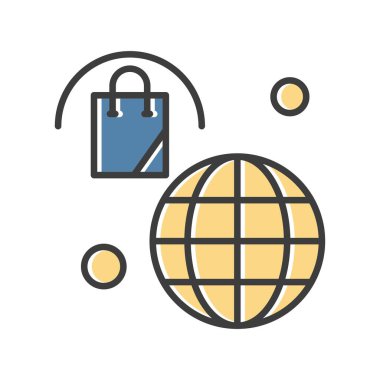 Vektör Torbası Simgesi, basit web illüstrasyonu 