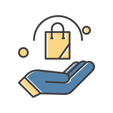 Vektör Torbası Simgesi, basit web illüstrasyonu 