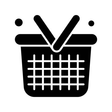  Vektör Sepeti Simgesi, basit web illüstrasyonu 