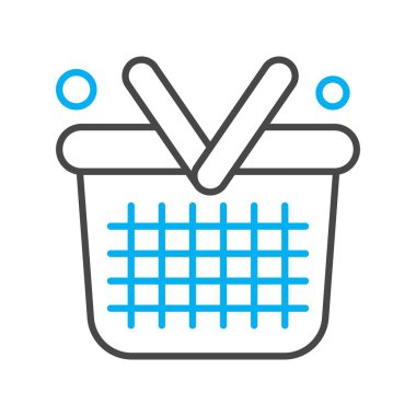  Vektör Sepeti Simgesi, basit web illüstrasyonu 