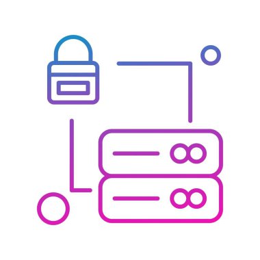 Vektör illüstrasyon simgesi, ağ ve güvenlik kavramı 