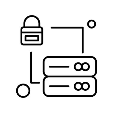 Vektör illüstrasyon simgesi, ağ ve güvenlik kavramı 