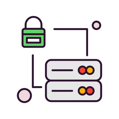 Vektör illüstrasyon simgesi, ağ ve güvenlik kavramı 