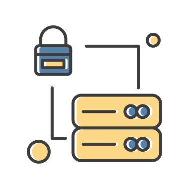 Vektör illüstrasyon simgesi, ağ ve güvenlik kavramı 